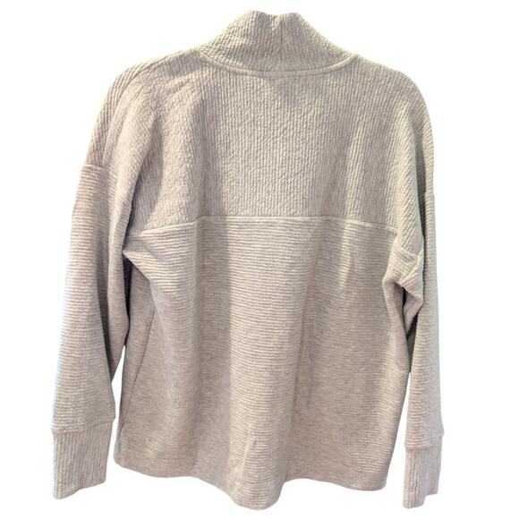90 Degree by Reflex Horizontal Quilted Mock Neck Pullover Sweater Top Small Gray - Picture 2 of 5